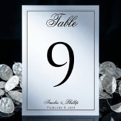 Elegante zwart-wit bruiloft tafel nummers kaart