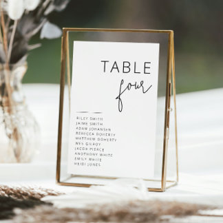 Elegante zwart-wit bruiloft tafel nummers kaart
