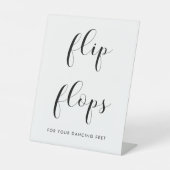 Elegante zwart-wit bruiloft Teenslippers Reclamebord Met Voetstuk (Voorkant)