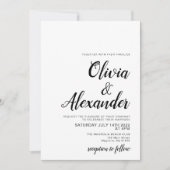 Elegante zwart-wit bruiloft uitnodiging (Voorkant)