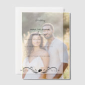 Elegante zwart-wit bruiloft uitnodiging met Cl (Offset (Koppel))