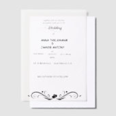 Elegante zwart-wit bruiloft uitnodiging met Cl (Offset)