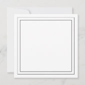 Elegante zwart-wit bruiloft vierkante uitnodiging (Achterkant)