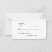 Elegante zwart-wit budget bruiloft RSVP Notitiekaartje (Voorkant)