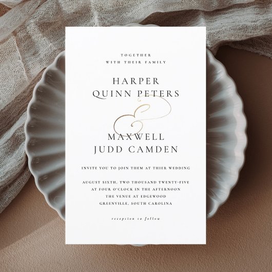 Elegante zwart-wit budget bruiloft uitnodiging