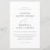 Elegante zwart-wit budget bruiloft uitnodiging (Voorkant)