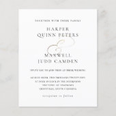 Elegante zwart-wit budget bruiloft uitnodiging (Voorkant)