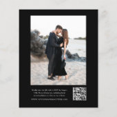 Elegante zwart-wit budget bruiloft uitnodiging (Achterkant)