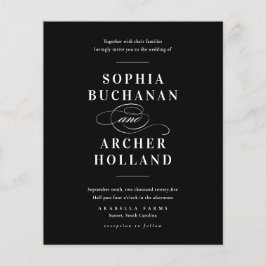 Elegante zwart-wit budget bruiloft uitnodigingen