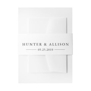 Elegante zwart-wit buikband uitnodigingen wikkel