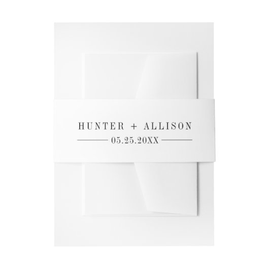 Elegante zwart-wit buikband uitnodigingen wikkel (Voorkant Voorbeeld)