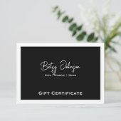 Elegante zwart-wit cadeaubon Kaart (Staand voorkant)