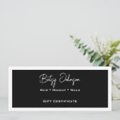 Elegante zwart-wit cadeaubon Kaart (Staand voorkant)