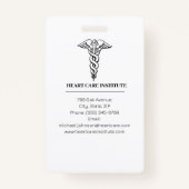 Elegante zwart-wit cardioloog arts foto badge (Achterkant)