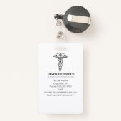 Elegante zwart-wit cardioloog arts foto badge (Achterkant met intrekbare)