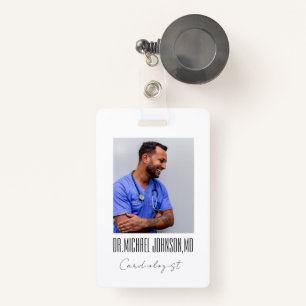 Elegante zwart-wit cardioloog arts foto badge