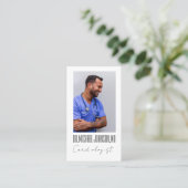 Elegante zwart-wit cardioloog arts foto visitekaartje (Staand voorkant)