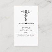 Elegante zwart-wit cardioloog arts foto visitekaartje (Achterkant)