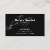 Elegante zwart-wit chef-kok & bakker professional visitekaartje (Achterkant)
