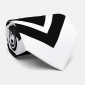 Elegante zwart-wit chevron patroon stropdas (Opgerold)