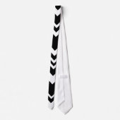 Elegante zwart-wit chevron patroon stropdas (Achterkant)