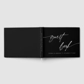 Elegante zwart-wit chique kalligrafie bruiloft gastenboek (Volledig)