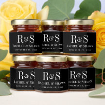 Elegante zwart-wit chique moderne monogram bruilof