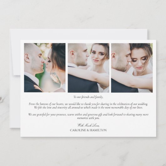 Elegante zwart-wit  Christelijke bruiloft Bedankkaart (Achterkant)