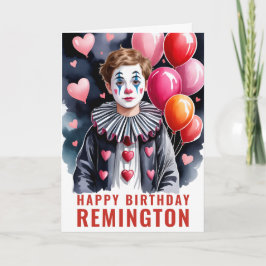 Elegante Zwart-Wit Clown Kaart