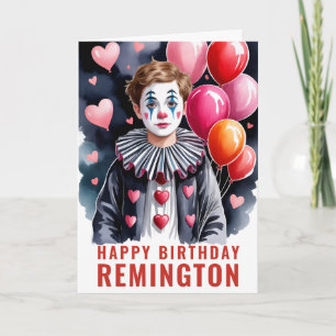 Elegante Zwart-Wit Clown Kaart