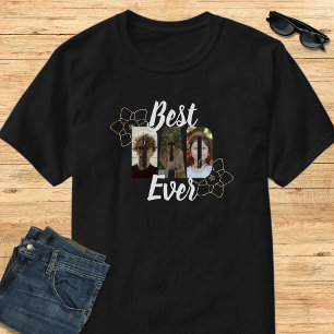 Elegante zwart-wit collage met foto's en tekst 'Be T-shirt
