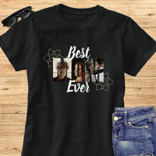 Elegante zwart-wit collage met foto's en tekst 'Be T-shirt