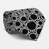 Elegante zwart-wit contouren stropdas (Opgerold)