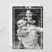 Elegante Zwart-Wit Custom Photo Wedding Kaart (Voorkant)