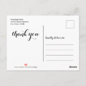 Elegante zwart-wit damast dank u briefkaart (Achterkant)