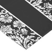 Elegante zwart-wit damast & strepen korte tafelloper (Hoek)