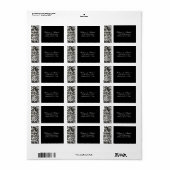 Elegante zwart-wit damsk Adresetiketten Etiket (Full Sheet)