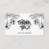 Elegante zwart-wit dank u vakantie bedrijf informatiekaartje (Voorkant)