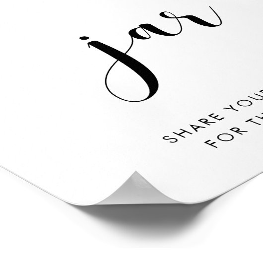 Elegante zwart-wit Date jar bruiloft teken Poster (Hoek)