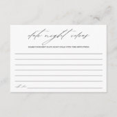 Elegante zwart-wit date pot date nachtideeën advieskaart (Voorkant)