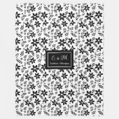 Elegante zwart-wit deken trendy kleur botanisch (Voorkant)