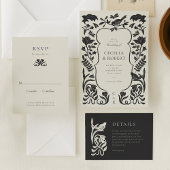 Elegante zwart-wit details behuizing Kaart