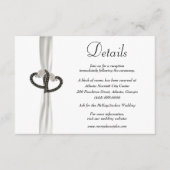 Elegante Zwart & Wit Diamant Bruiloft Details Informatiekaartje (Voorkant)