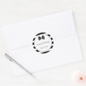 Elegante zwart-wit diamanten bruiloft Sticker (Envelop)