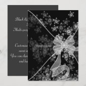 Elegante zwart-wit Dogwood Party Kaart (Voorkant / Achterkant)