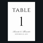Elegante zwart-wit eenvoudige minimalistische brui kaart<br><div class="desc">Elegant zwart-wit eenvoudig huwelijkstafelnummer. Geschikt voor verjaardag,  jubileum en een ander feest. Neem contact met me op als je nog meer objecten nodig hebt.</div>