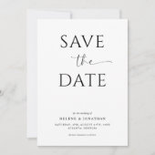Elegante zwart-wit eenvoudige minimalistische brui save the date (Voorkant)