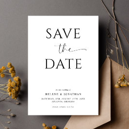 Elegante zwart-wit eenvoudige minimalistische brui save the date