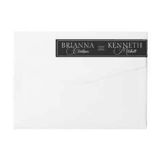 Elegante zwart-wit en moderne script bruiloft