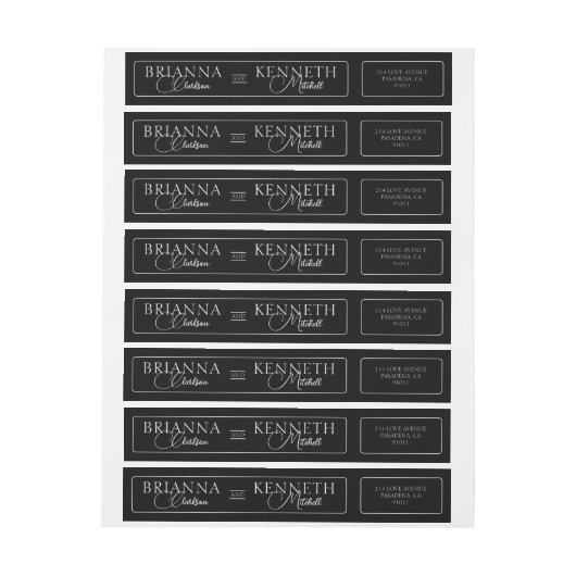 Elegante zwart-wit en moderne script bruiloft (Vel)